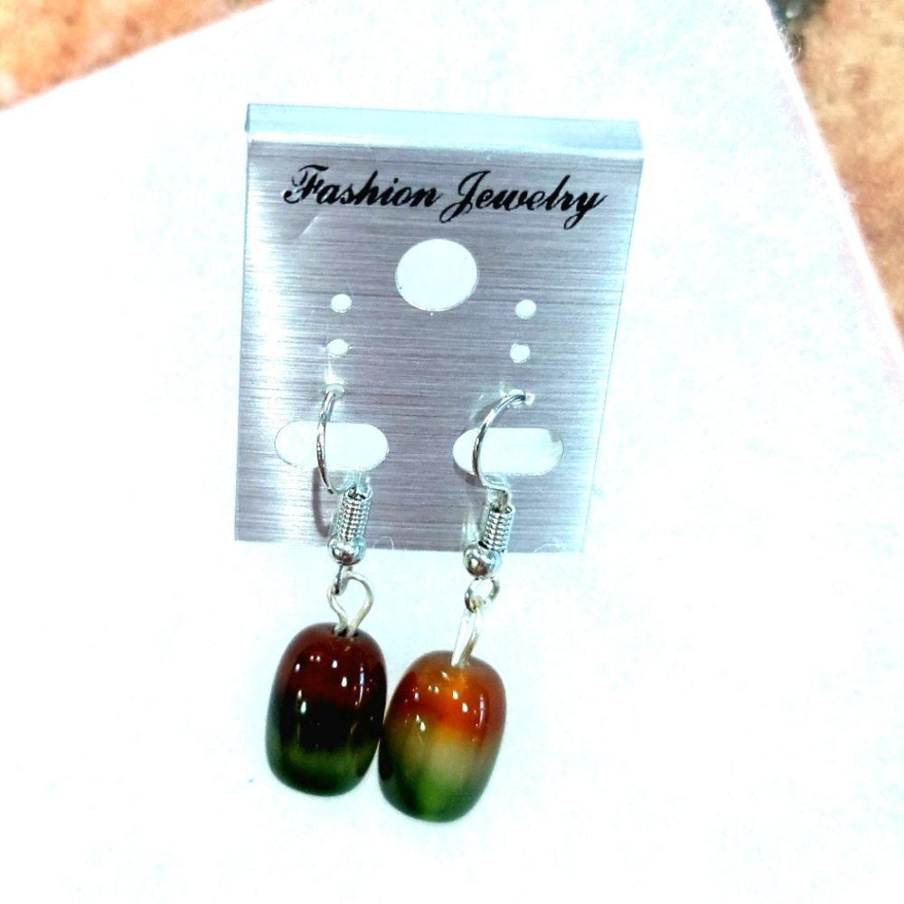 SARDONYX RARE STONE SILVER DROPDANGLE EARRINGS BLOWOUT SALE